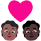 Couple with Heart- Person- Person- Medium-Dark Skin Tone- Dark Skin Tone emoji on Microsoft